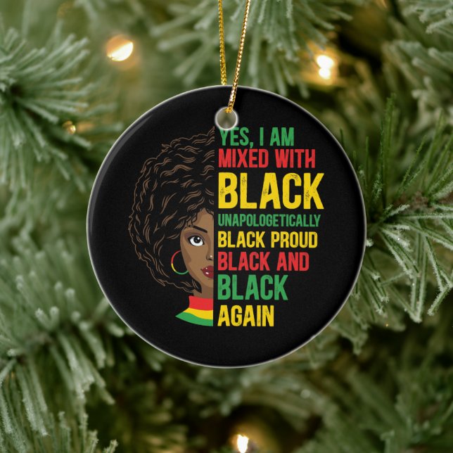 Ornamento De Cerâmica Preto e Orgulhoso | Sem desculpas | Rainha Negra (Árvore)