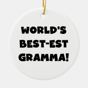 Ornamento De Cerâmica Preto ou branco do Melhor-est Gramma do mundo