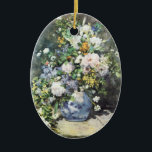 Ornamento De Cerâmica Primavera Buquê por Pierre Renoir, Flores Vintage<br><div class="desc">O Buquê primavera (1866) de Pierre Renoir é uma pintura vintage de arte floral fina e impressionismo vivo. Um buquê de lindas flores de primavera florescentes do jardim em um vaso azul. Sobre o artista: Pierre-Auguste Renoir (1841-1919) foi um pintor líder no desenvolvimento do estilo impressionista. As pinturas de Renoir...</div>