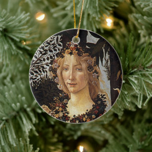 Ornamento De Cerâmica Primavera, detalhe de Flora por Sandro Botticelli