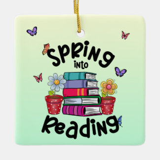 Ornamento De Cerâmica Primavera em Leitura