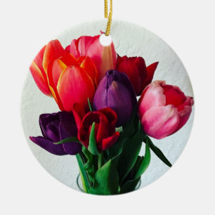Ornamento De Cerâmica Primavera Tulip Buquê