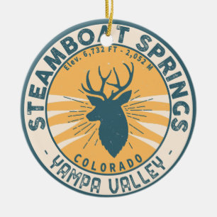 Ornamento De Cerâmica Primaveras de barco a vapor para acampamento Color