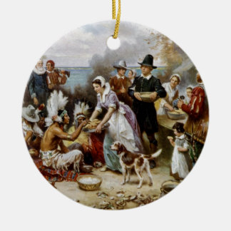 Ornamento De Cerâmica Primeira acção de graças