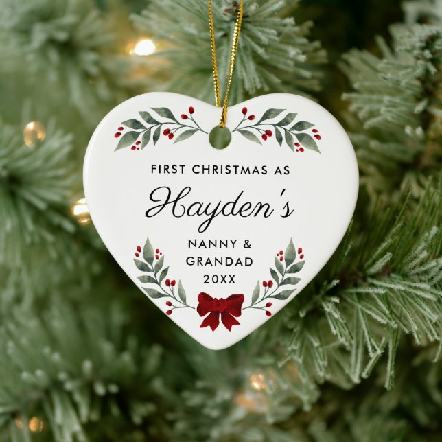 Ornamento De Cerâmica Primeira Ama de Natal e Avô Gift (Árvore)