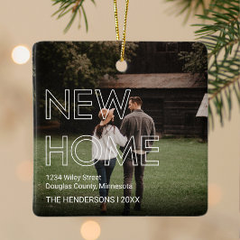 Ornamento De Cerâmica Primeira Casa 2 Foto Natal