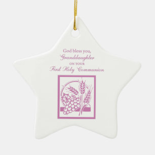 Ornamento De Cerâmica Primeira Comunhão da Netas, Rosa