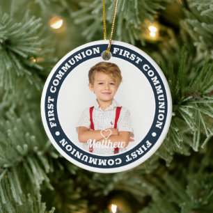 Ornamento De Cerâmica Primeira Comunhão de Fotografias Personalizadas M