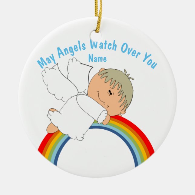 Ornamento De Cerâmica Primeira Comunhão do Bebê, Batismo, Foto de Godchi (Frente)