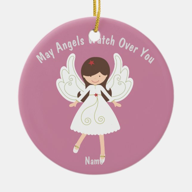 Ornamento De Cerâmica Primeira Comunhão do Bebê, Batismo, Foto de Godchi (Frente)