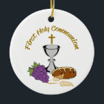 Ornamento De Cerâmica Primeira Comunhão Santa<br><div class="desc">Comemorar uma primeira comunhão sagrada com um sermão</div>