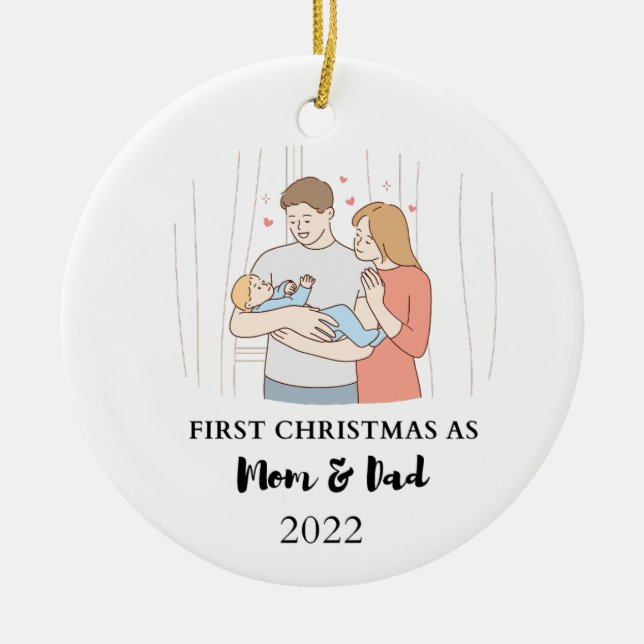 Ornamento De Cerâmica primeira granulação de natal (Frente)