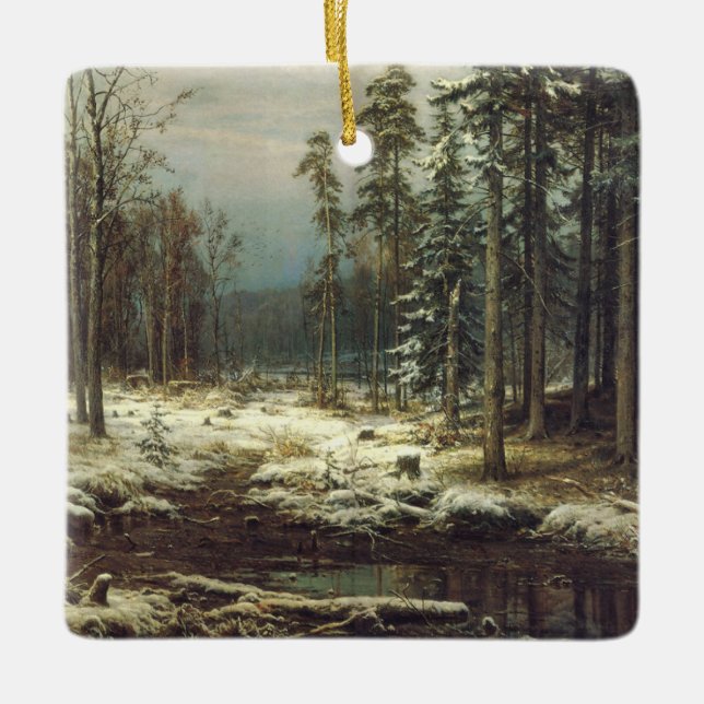 Ornamento De Cerâmica Primeira neve (Frente)