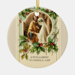 Ornamento De Cerâmica Primeira Noiva de Natal Noivo Virgem Maria Católic