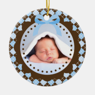 Ornamento De Cerâmica Primeira Ornação de Natal do Bebê