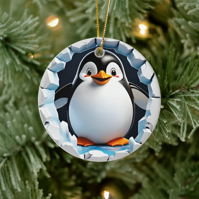 Ornamento De Cerâmica Primeira Ornação Pinguim de Natal (Árvore)