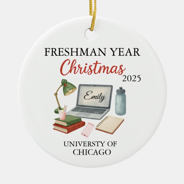 Ornamento De Cerâmica Primeiro Ano No Ensino Universitário 2025, Primeir (Frente)