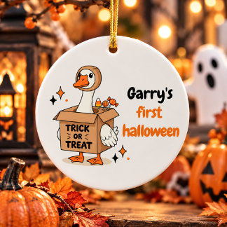 Ornamento De Cerâmica Primeiro Halloween Personalizado do Bebê