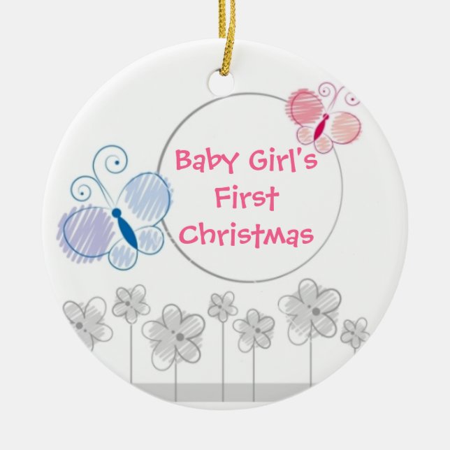 Ornamento De Cerâmica Primeiro Natal (Frente)