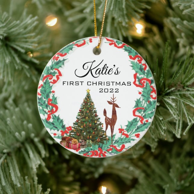 Ornamento De Cerâmica Primeiro Natal (Árvore)