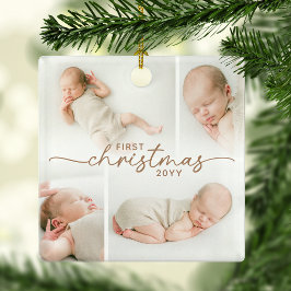 Ornamento De Cerâmica Primeiro Natal 5 Foto Personalizado Natal