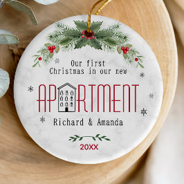 Ornamento De Cerâmica Primeiro Natal bonito no nosso novo apartamento fl