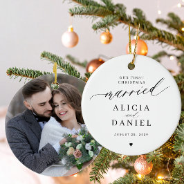 Ornamento De Cerâmica Primeiro Natal casado foto moderna