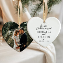 Primeiro Natal Casados Foto Minimalista Moderna