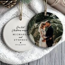 Primeiro Natal Casados Foto Minimalista Moderna