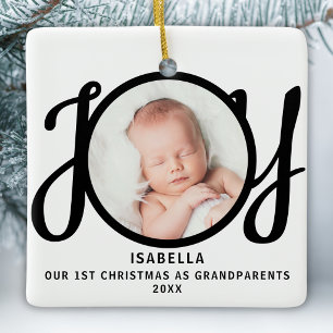 Ornamento De Cerâmica Primeiro Natal como Avós Foto Joia Lembrança