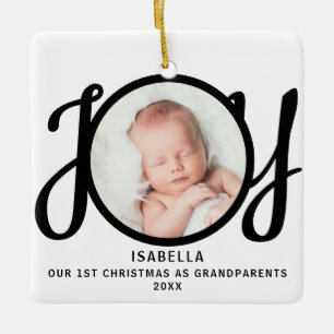 Ornamento De Cerâmica Primeiro Natal como Avós Foto Joia Lembrança
