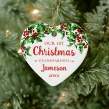 Primeiro Natal como Avós Holly Heart Foto