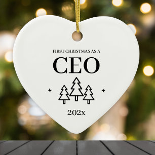 Ornamento De Cerâmica Primeiro Natal como CEO Empreendedor