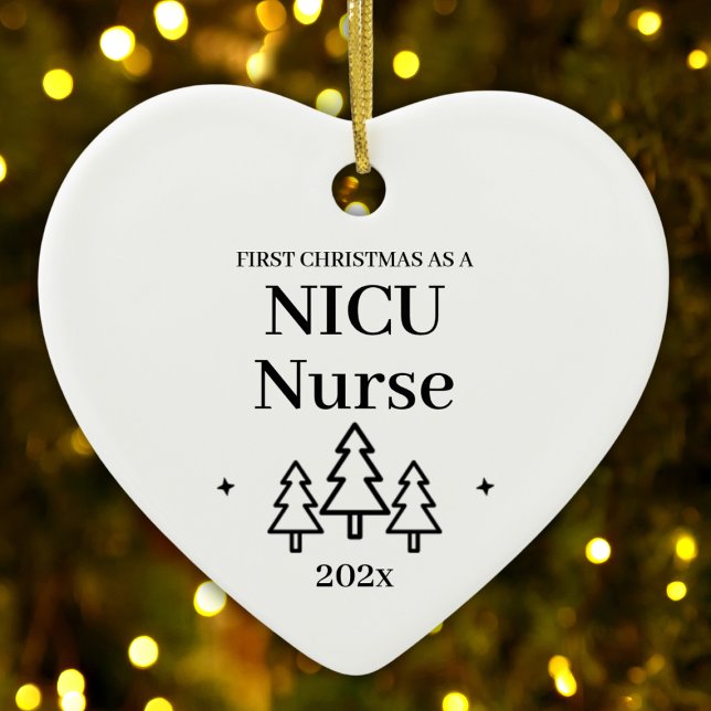 Ornamento De Cerâmica Primeiro Natal Como Enfermeira Enfermeira Neonatal (First Christmas As Nicu Nurse Neonatal Care Ceramic Ornament
)