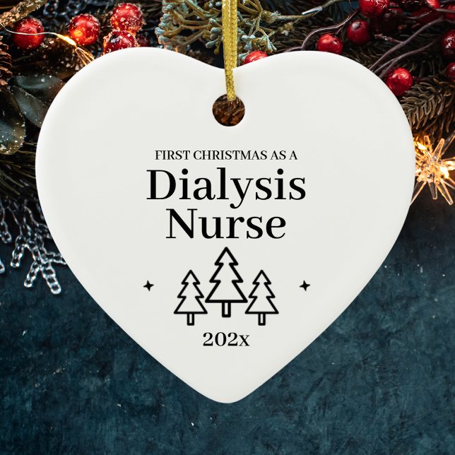 Ornamento De Cerâmica Primeiro Natal Como Enfermeiro De Diálise 2024 (First Christmas As Dialysis Nurse 2024 Nursing Ceramic Ornament
)