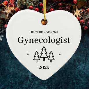 Ornamento De Cerâmica Primeiro Natal Como Ginecologista 2024