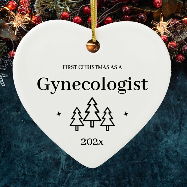 Ornamento De Cerâmica Primeiro Natal Como Ginecologista 2024 (First Christmas As A Gynecologist 2024 Ceramic Ornament
)