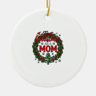 Ornamento De Cerâmica Primeiro Natal Como Mãe Coroa de Pinheiro Árvore