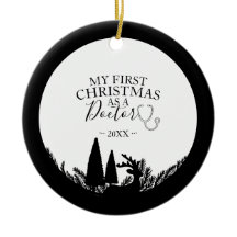 Primeiro Natal Como Médico Silhueta Elegante