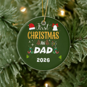 Ornamento De Cerâmica Primeiro Natal como pai