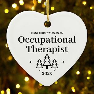Ornamento De Cerâmica Primeiro Natal como Terapeuta Ocupacional 2026