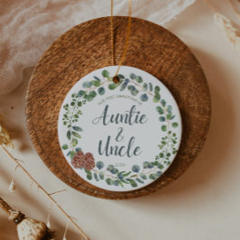 Ornamento De Cerâmica Primeiro Natal como tia e tio