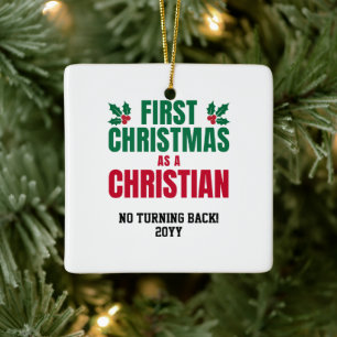 ORNAMENTO DE CERÂMICA PRIMEIRO NATAL CRISTÃO