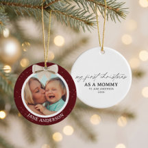 Primeiro Natal da Mãe Foto Arco Branco CerejaVerme