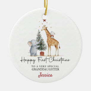 Ornamento De Cerâmica Primeiro Natal da Netinha Jessica 2026