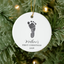 Primeiro Natal da Pegada do Pé do Bebê