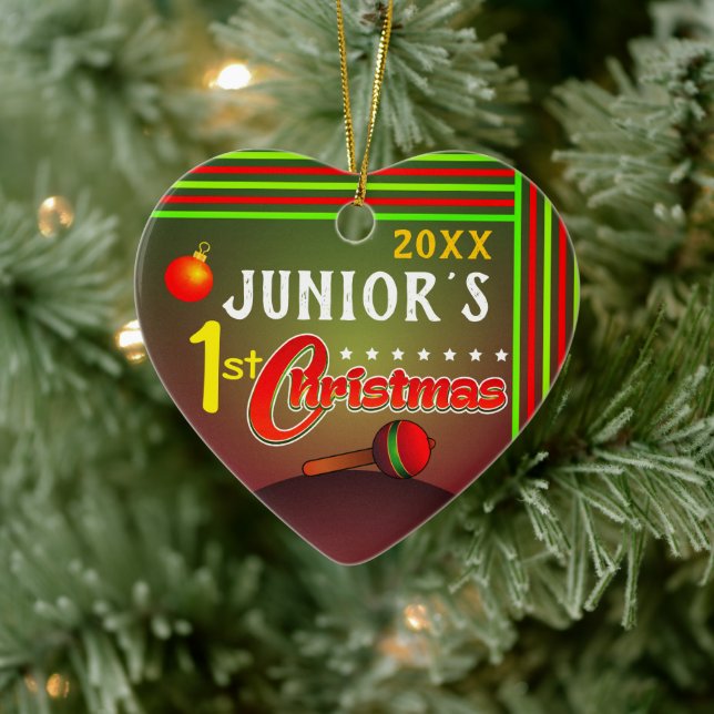 Ornamento De Cerâmica Primeiro Natal de 1rua do bebê (Árvore)