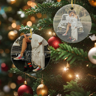 Ornamento De Cerâmica Primeiro Natal de Recém-Casados Foto Personaliza