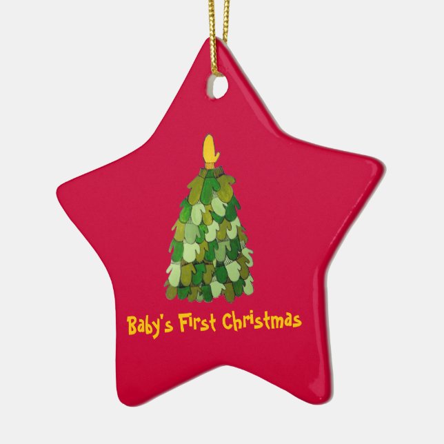 Ornamento De Cerâmica Primeiro Natal do Bebê (Esquerda)