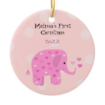 Primeiro Natal do Bebê Elefante Rosa